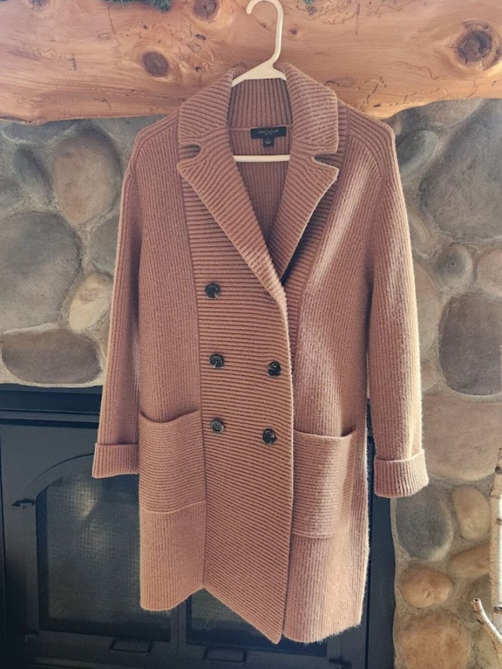 Ann Taylor Petite Tan Waffle Knit Cardigan - Like New!
